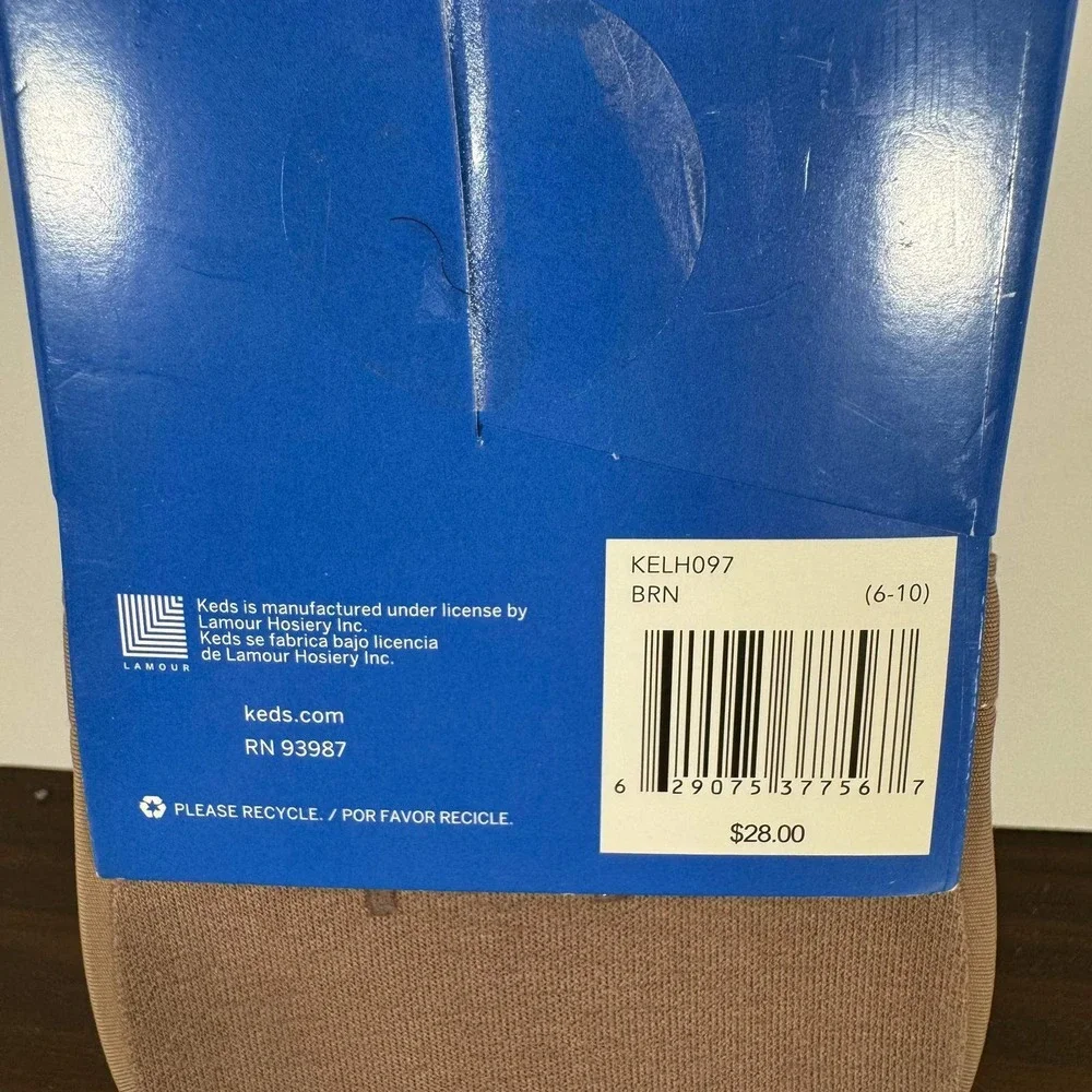 Keds Light Lux Liner No Show Socks Women 6-10 Brown 6 Pairs Cushioned Sole NWT